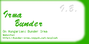 irma bunder business card